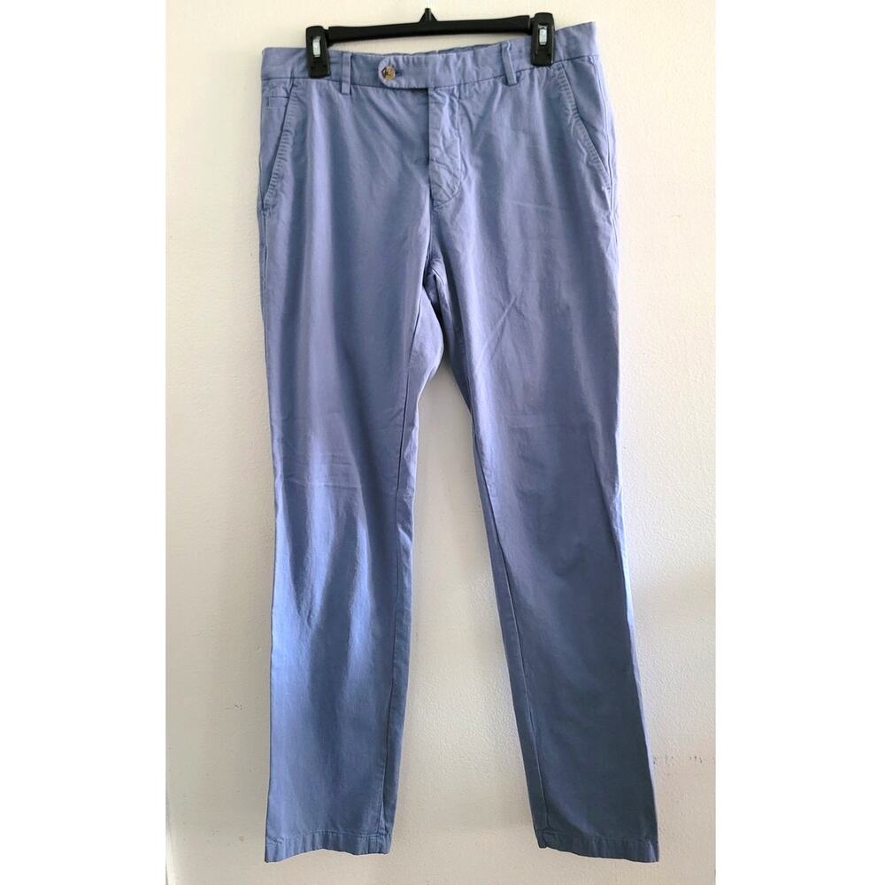 J McLaughlin Mens Blue Straight Leg Chino Pants Trousers 31x34